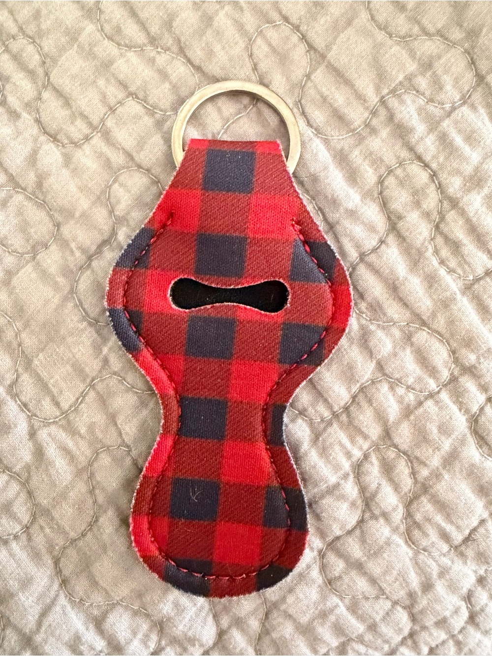 Buffalo Plaid Lip Balm Keychain Holder